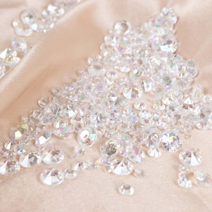 4000 Pcs Iridescent Acrylic Diamond Vase Fillers Wedding Table Confetti, DIY Craft Beads