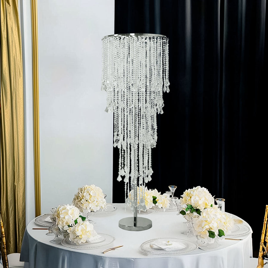 4ft Table Centerpiece in Crystal Beaded Waterfall Chandelier Style