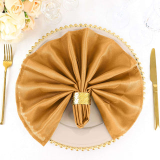 Elegant Gold Seamless Cloth Dinner Napkins for a Luxurious Tablescape Elegant Gold Seamless Cloth Dinner Napkins for a Luxurious Tablescape
