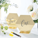 5 Pack | 5inch Gold Acrylic Hexagon Wedding Table Sign Holders, Number Stands