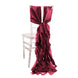 5 Pack Burgundy Curly Willow Chiffon Satin Chair Sashes