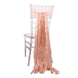 5 Pack Dusty Rose Sheer Crinkled Organza Chair Sashes, Premium Shimmer Chiffon Layered Chair Sashes