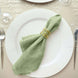 5 Pack | Sage Green Boho Chic Rustic Faux Jute Linen Dinner Napkins - 19inch