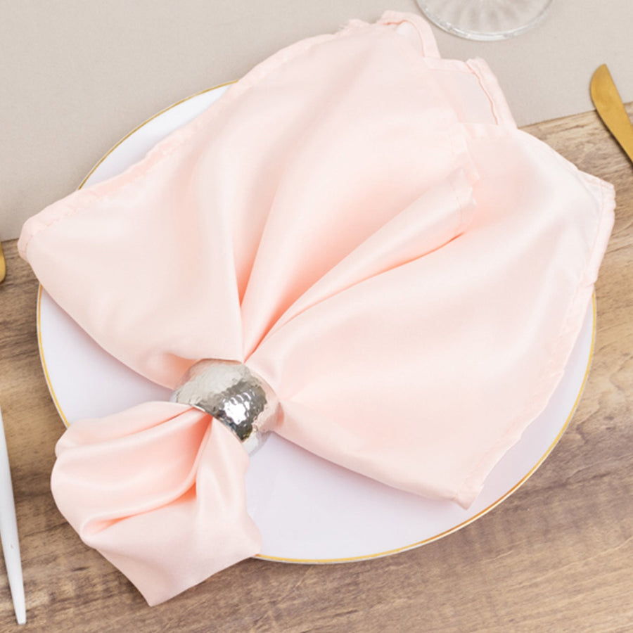 5 Pack Blush Lamour Satin Napkins - 20x20inch