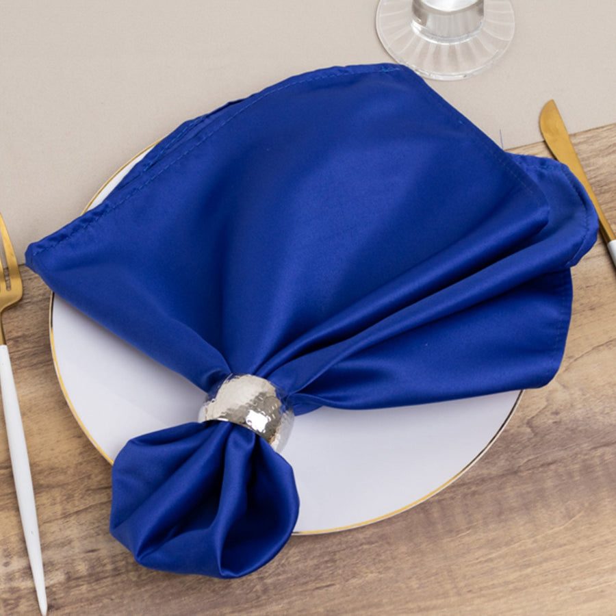 5 Pack Royal Blue Lamour Satin Napkins - 20x20inch