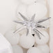 5 Pack Metallic Silver 14-Point Starburst Mylar Foil Balloons, Fireworks Star Explosion