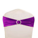 5 pack Metallic Purple Spandex Chair Sashes With Attached Round Diamond Buckles