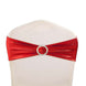 5 pack Metallic Red Spandex Chair Sashes With Attached Round Diamond Buckles