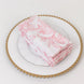 5-Pack French Toile Polyester Cloth Napkins – 17"x17" Pink and White Reusable Table Napkins