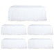 5 Pack Plastic Table Skirts White Ruffled - Durable Disposable Skirts for Events 14ft