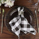 5 Pack | Black/White Buffalo Plaid Cloth Dinner Napkins, Gingham Style | 15x15Inch