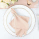 Blush Cloth Napkins with Hemmed Edges, Reusable Polyester Dinner Linen Napkins - 17"x17"