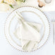 Ivory Napkins with Hemmed Edges, Reusable Polyester Dinner Linen Napkins - 17"x17"