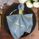 5 Pack | Modern Dusty Blue & Geometric Gold Cloth Dinner Napkins | 20x20Inch