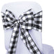 5 Pack | Buffalo Plaid Checkered Chair Sashes - Black/White
