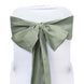 5 Pack | Eucalyptus Sage Green Polyester Chair Sashes - 6inch x 108inch