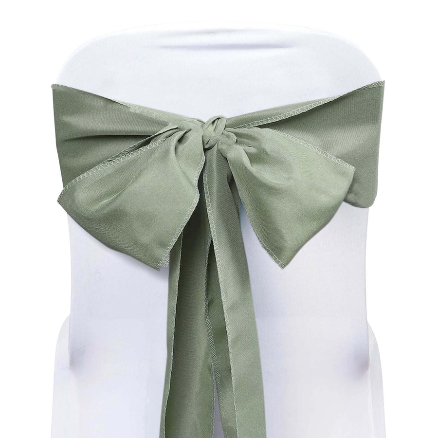 5 Pack | Eucalyptus Sage Green Polyester Chair Sashes - 6inch x 108inch