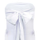 5 PCS | 6" x 108" White Polyester Chair Sash