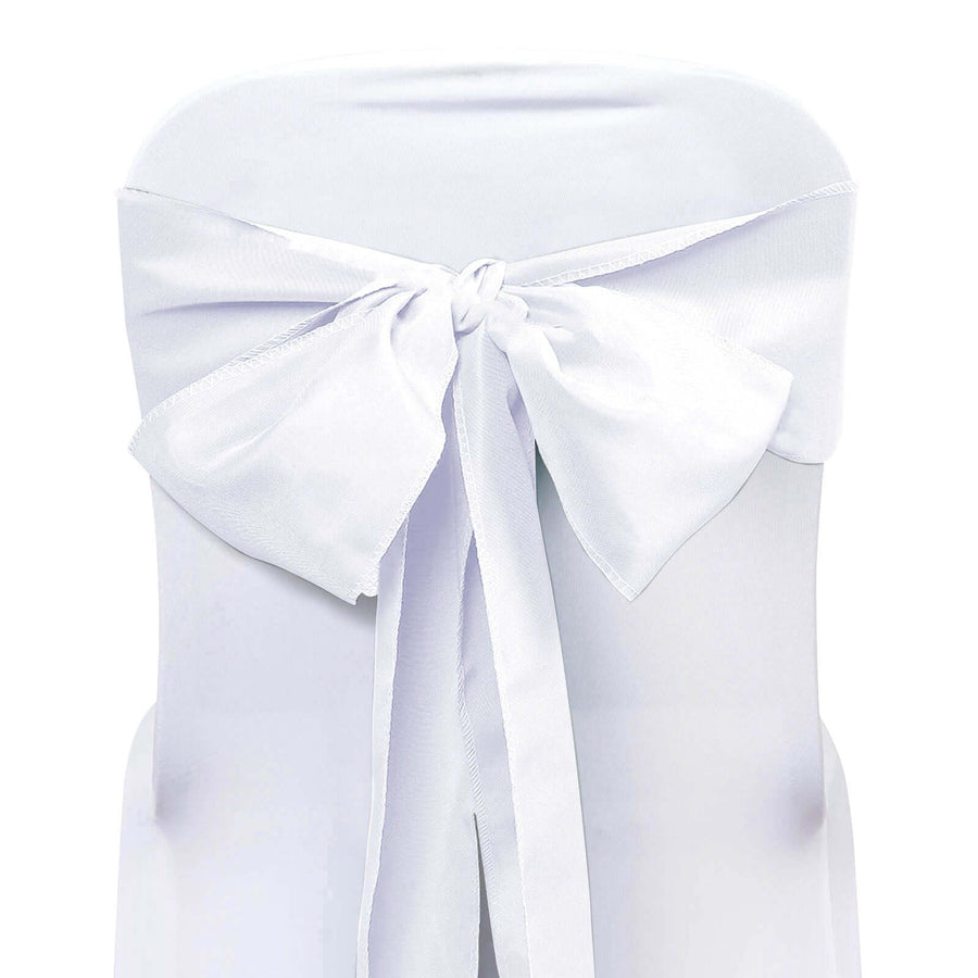 5 PCS | 6" x 108" White Polyester Chair Sash