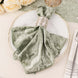 5 Pack Sage Green Premium Crushed Velvet Linen Napkins, Decorative Soft Cloth Dinner Napkins
