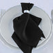 5 Pack Black Premium Scuba Cloth Napkins, Wrinkle-Free Reusable Dinner Napkins
