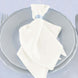 5 Pack Ivory Premium Scuba Cloth Napkins, Wrinkle-Free Reusable Dinner Napkins