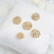 5 Pcs | Assorted Gold Plated Mandala Crystal Rhinestone Brooches | Floral Sash Pin Brooch Bouquet Decor