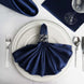 5 Pack | Navy Blue Seamless Satin Cloth Dinner Napkins, Wrinkle Resistant