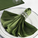 5 Pack | Olive Green Seamless Satin Cloth Dinner Napkins, Wrinkle Resistant