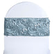 5 Pack | Dusty Blue Satin Rosette Spandex Stretch Chair Sashes | 6x14inch
