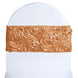 5 pack | 6inch x 14inch Gold Satin Rosette Spandex Stretch Chair Sash