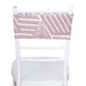 5 Pack Rose Gold Diamond Glitz Sequin White Spandex Chair Sash Bands, Sparkly Geometric Stretchable