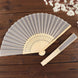 5 Pack Silver Asian Silk Folding Fans Party Favors, Oriental Folding Fan Favors