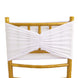 5 Pack White Wide Ruffled Fitted Spandex Chair Sash Band
