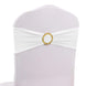 5 Pack White Spandex Chair Sashes with Gold Diamond Buckles, Elegant Stretch Chair Bands and Slide