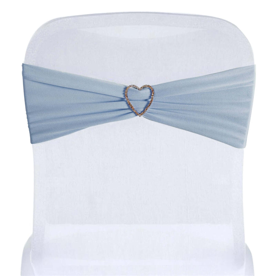 5 Pack | 5inch x 12inch Dusty Blue Spandex Stretch Chair Sash