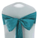 5 Pack | Accordion Crinkle Taffeta Teal Chair Sashes#whtbkgd