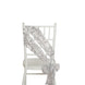 5 Pack Silver Tulle Wedding Chair Sashes with Leaf Vine Embroidered Sequins