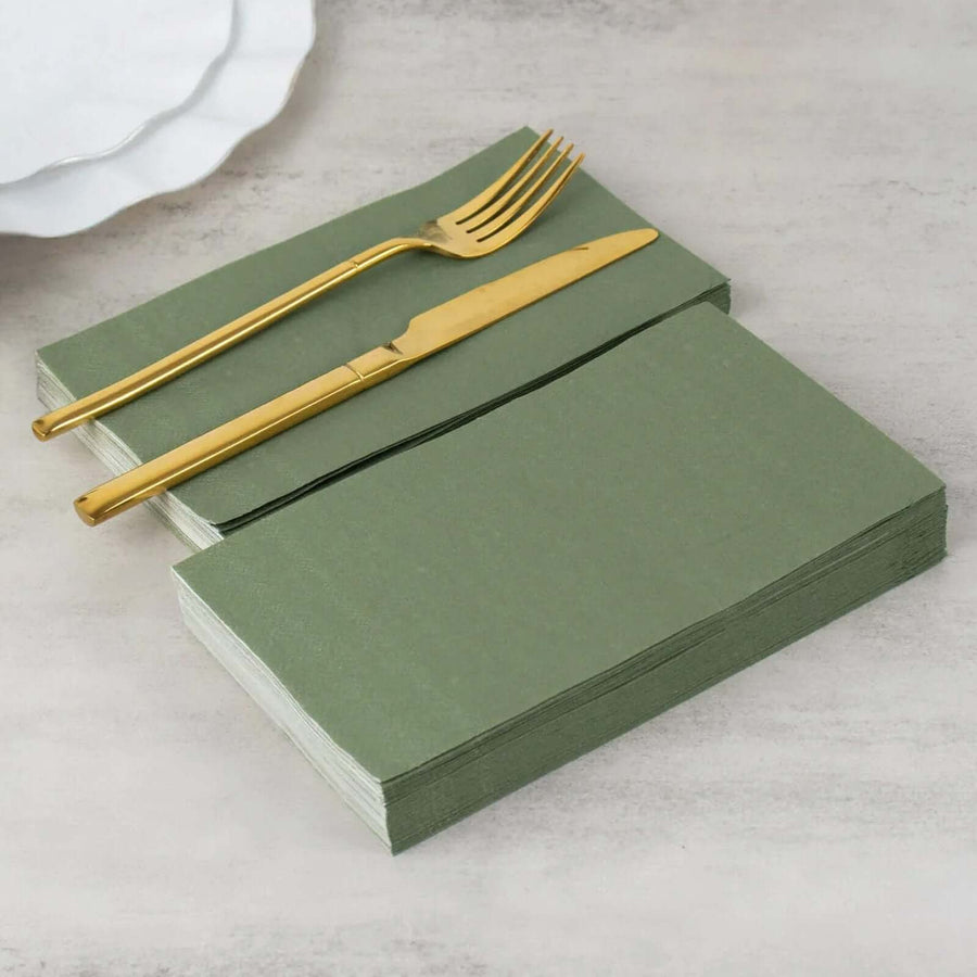 50 Pack | 2 Ply Soft Olive Green Wedding Reception Dinner Paper Napkins