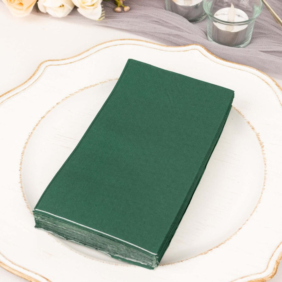 50 Pack 2 Ply Soft Hunter Emerald Green Wedding Reception Dinner Paper Napkins, Cocktail Beverage
