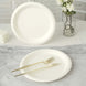 50 Pack | 9inch White Biodegradable Bagasse Dinner Plates,Disposable Sugarcane Party Plates