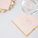 50 Pack | 2 Ply Soft Blush With Gold Foil Edge Dinner Paper Napkins