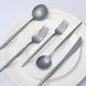 50 Pack | Silver Premium Plastic Silverware Set, Heavy Duty Disposable Sleek Utensil Cutlery