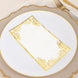 50-Pack Paper Dinner Napkins White with Gold Foil Lace Design 2 Ply - European Style Napkins