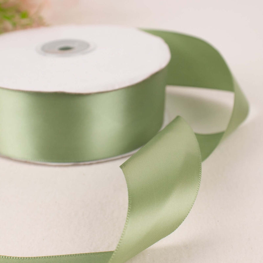 50 Yards 1.5inch Sage Green Single Face Decorative Satin Ribbon