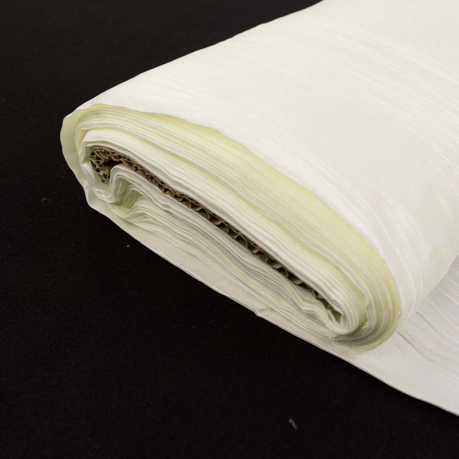 54inch x 10 Yards Ivory Accordion Crinkle Taffeta Fabric Bolt