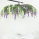 55inch Cream Purple Artificial Silk Wisteria Vine Round Hanging Canopy, Draping Garland Flower