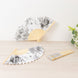 5-Pack Paper Folding Fans Party Favors in White & Black French Toile Pattern, Handheld Fans