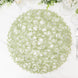 6-Pack Table Placemats Woven Fiber Design Sage Green Round - Disposable Mats for Dining and Events 15"