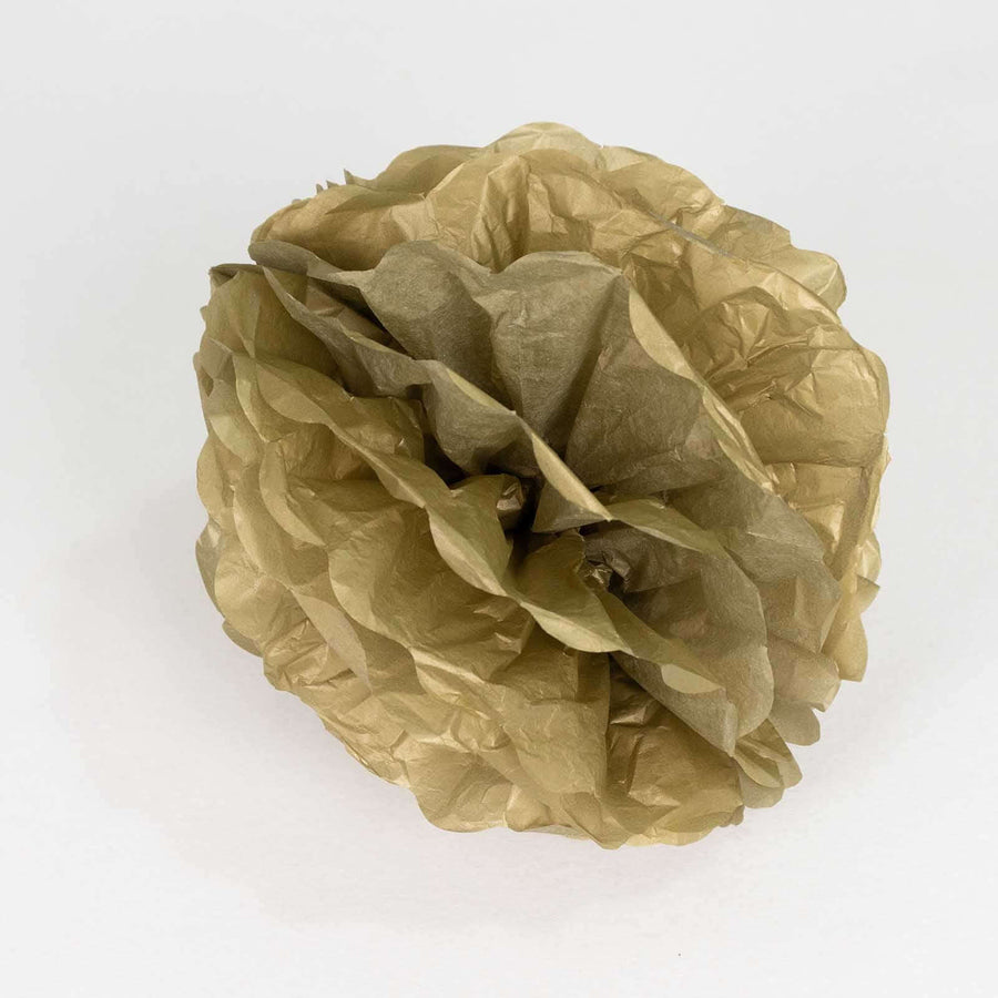 Gold tissue paper flower decoration
